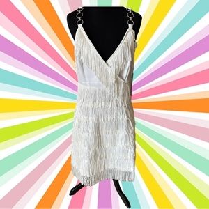 Super fun and sexy white all over fringe 60s or Gatsby dress costume